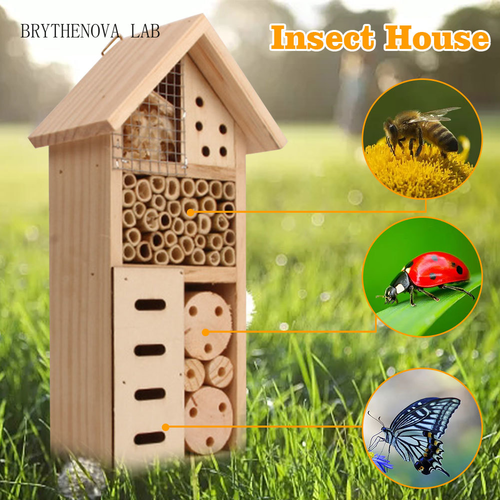 Insect Hotel Wood - Insect House Wooden Insect Hotel Natural