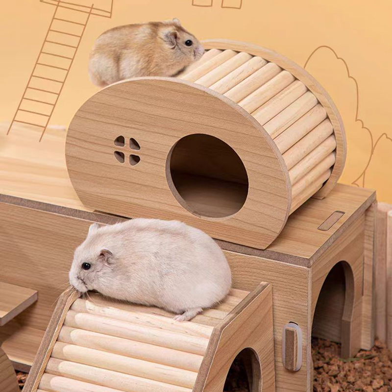 Insect Hotel Wood - Smooth Hamster Hideaway Wooden Hamster House