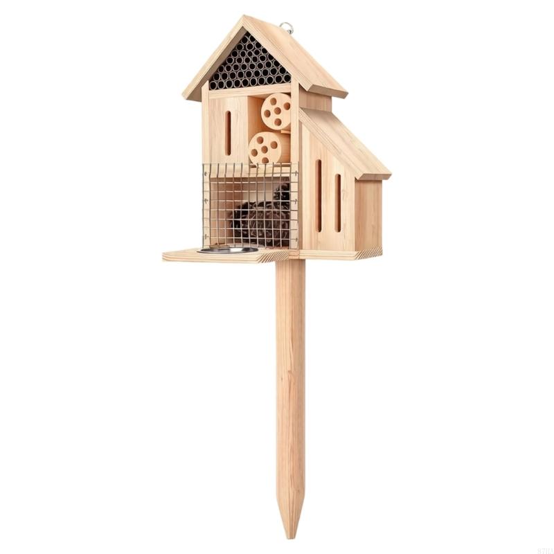 Wooden Insect House on Stake,  - Insect Hotel Wood ulasan dan harga