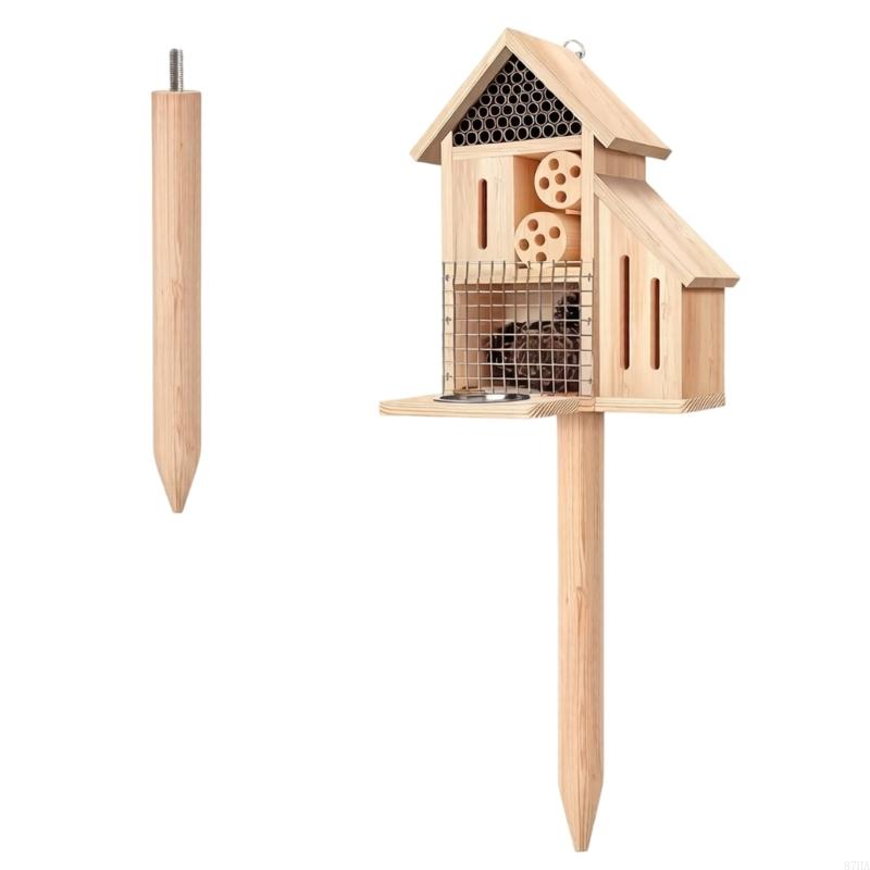 Wooden Insect House on Stake,  - Insect Hotel Wood ulasan dan harga