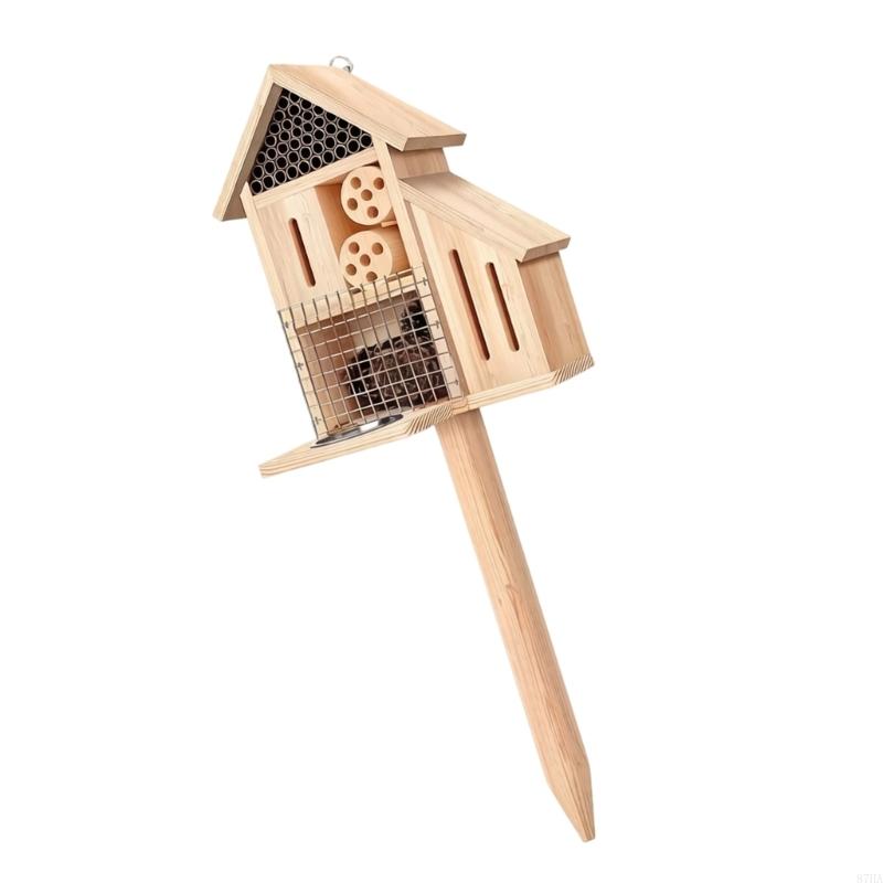 Wooden Insect House on Stake,  - Insect Hotel Wood ulasan dan harga