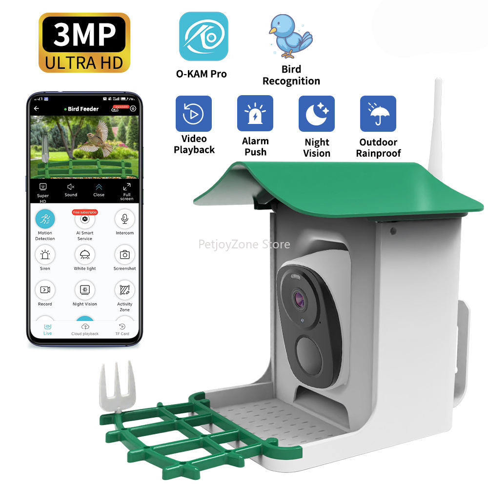 OEM 3MP O-KAM WIFI Color Night - Smart Bird Feeder Camera ulasan dan harga