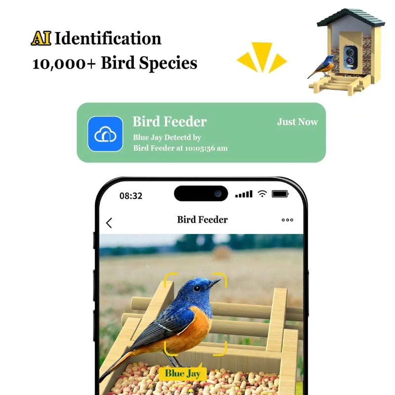 4K AI Bird Feeder Camera Water - Smart Bird Feeder Camera ulasan dan harga