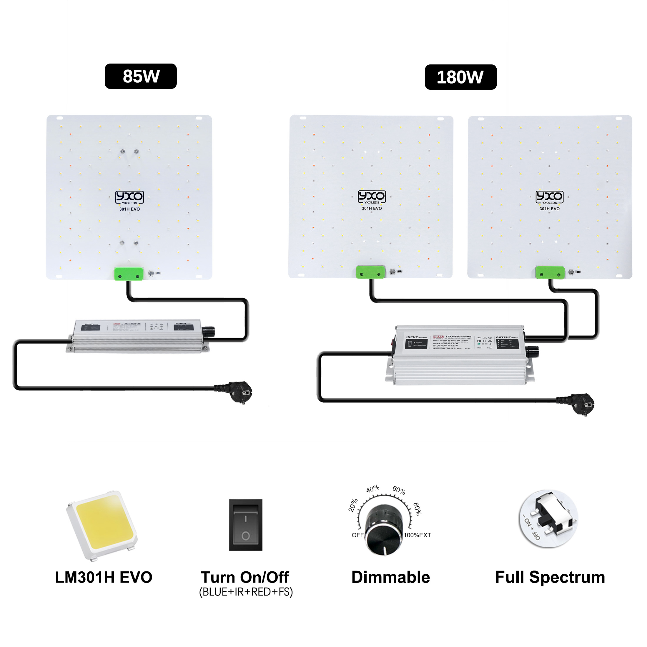 85W 180W LM301H EVO Quantum LE - Grow Tent Complete Kit ulasan dan harga