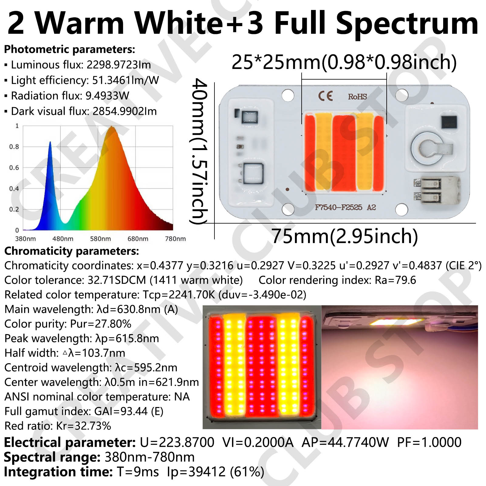50W LED COB Chip Welding Free  - Plant Grow Light Full Spectrum ulasan dan harga