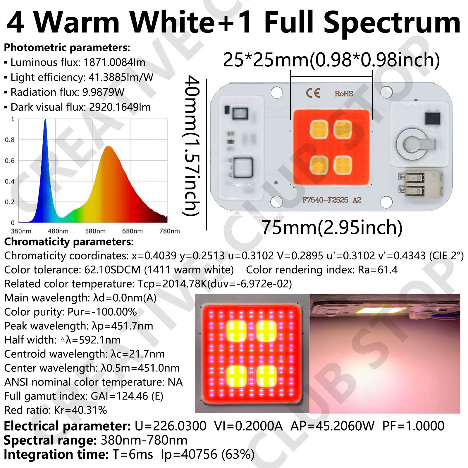 50W LED COB Chip Welding Free  - Plant Grow Light Full Spectrum ulasan dan harga