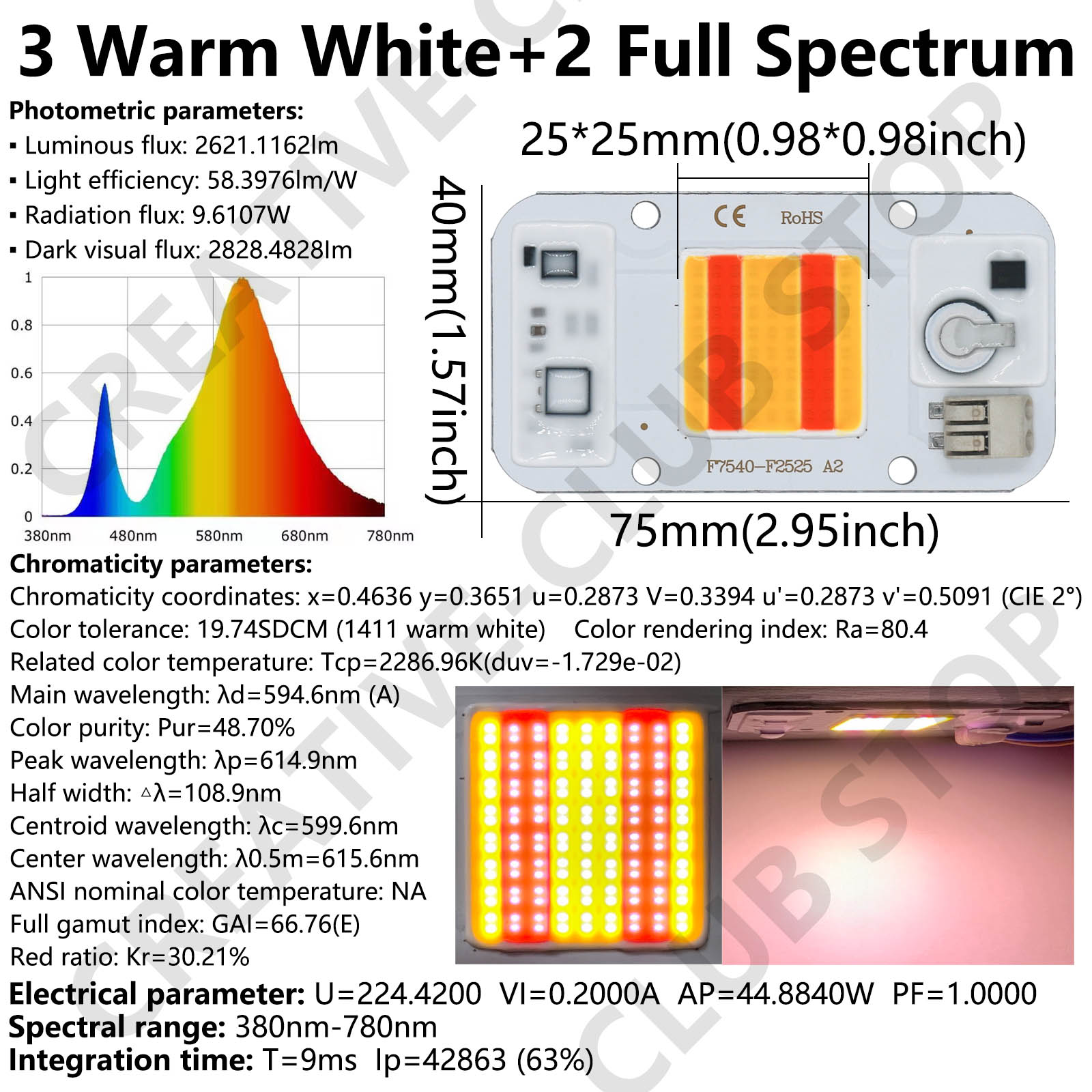 50W LED COB Chip Welding Free  - Plant Grow Light Full Spectrum ulasan dan harga