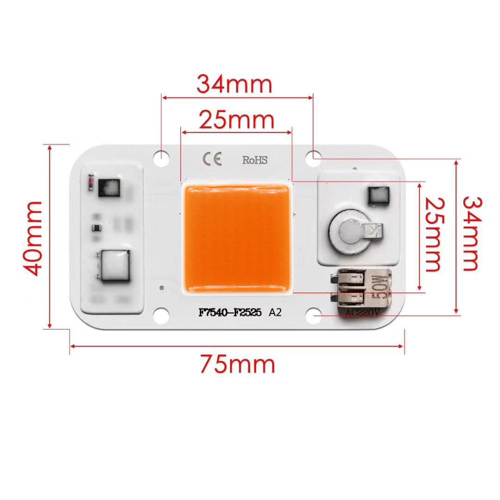 LED COB RGB Chip 50W AC220V No - Plant Grow Light Full Spectrum ulasan dan harga
