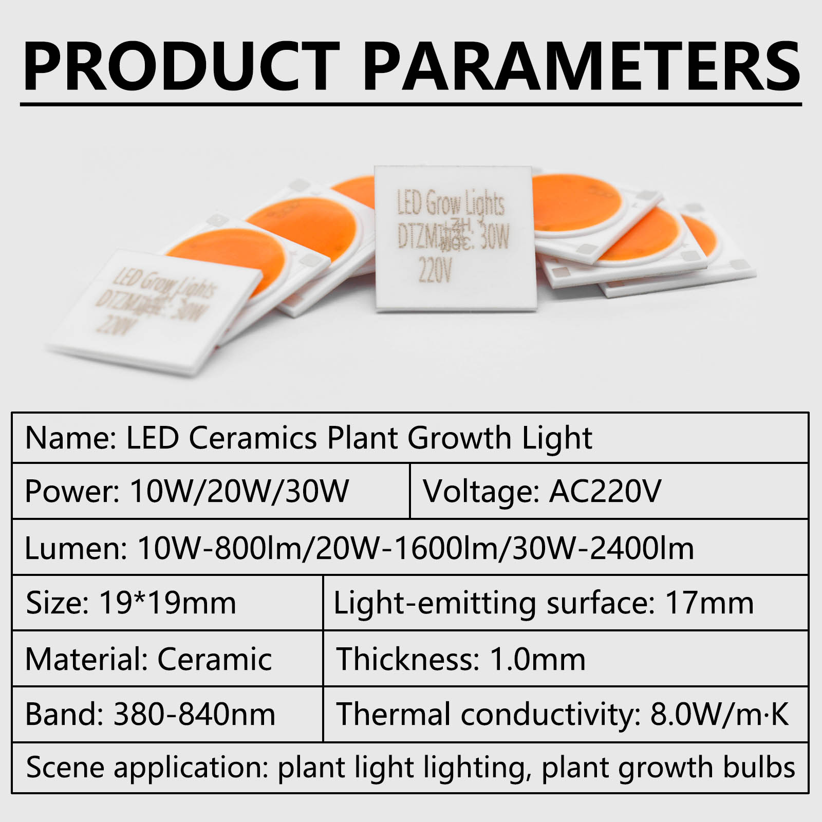 5pcs Ceramics Base LED COB Chi - Plant Grow Light Full Spectrum ulasan dan harga