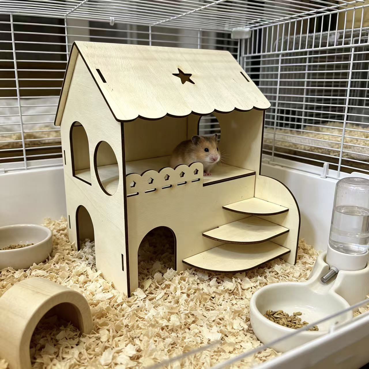 Hamster Two-Story Wooden House - Insect Hotel Wood ulasan dan harga