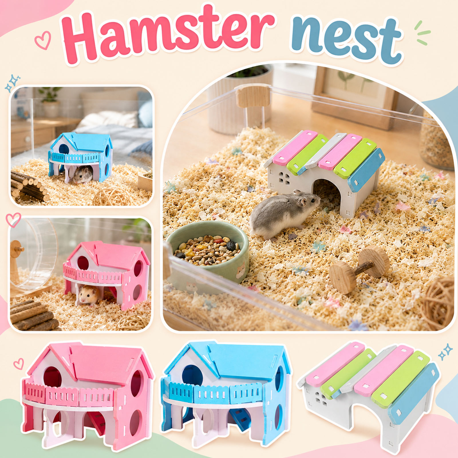 Cute Pet House Wooden Hamster  - Insect Hotel Wood ulasan dan harga