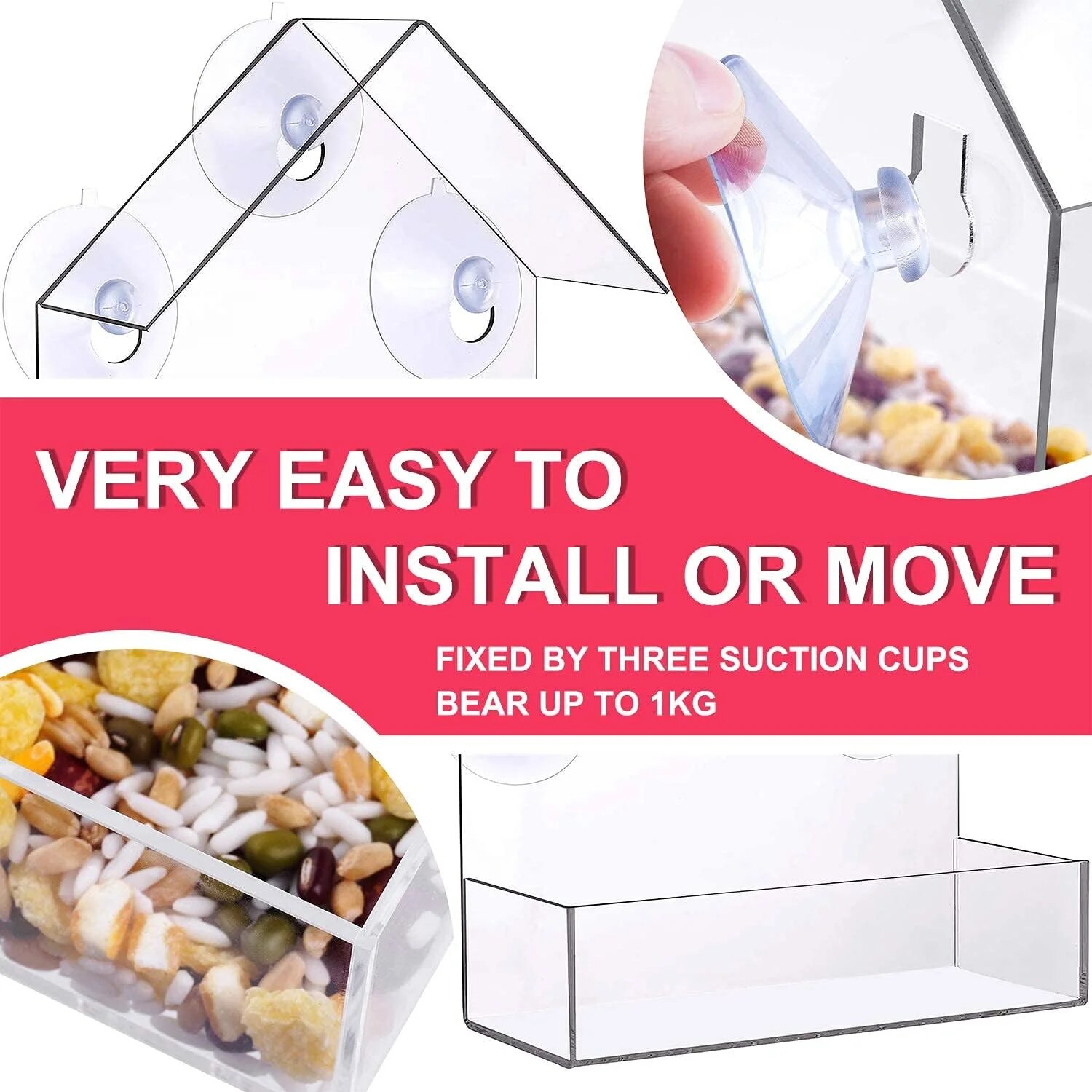 Acrylic Bird Feeder Clear Wind - Smart Bird Feeder Camera ulasan dan harga